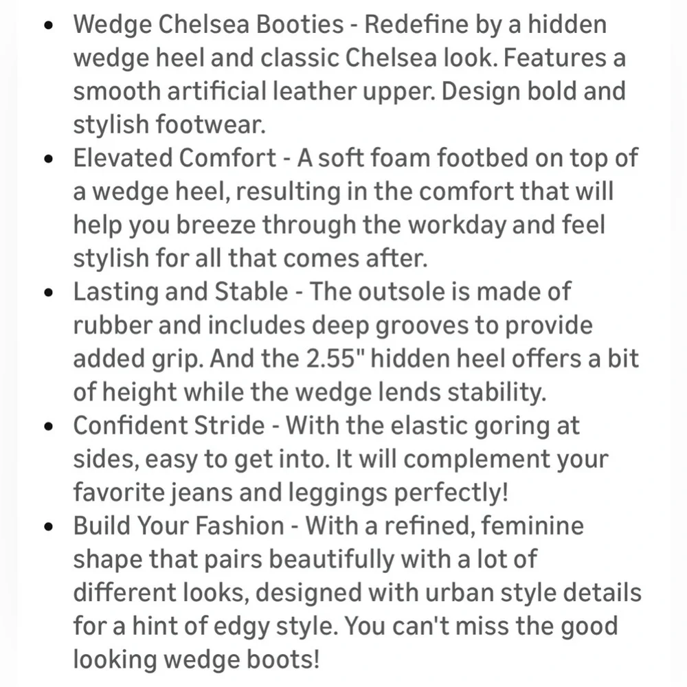 Women's Wedge Tan Ankle Chelsea Boots - Picture 11 of 13